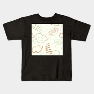 Modern white plant pattern Kids T-Shirt